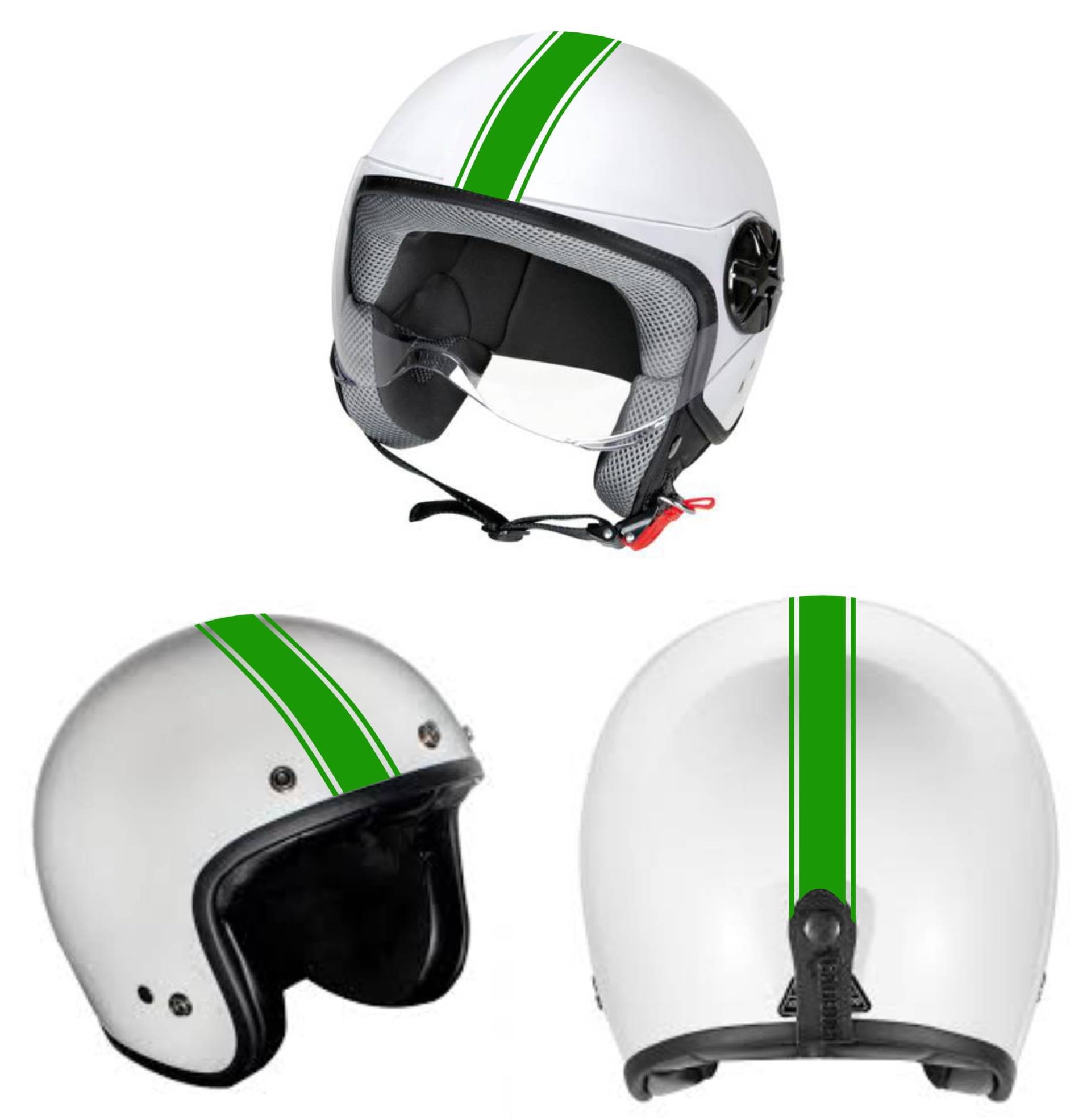 DualColorStampe Aufkleber für Helm Motorrad Moped Helmet Universal Stripes Streifen Design Sport Aufkleber Streifen - C0068 (Lime 64) von DualColorStampe