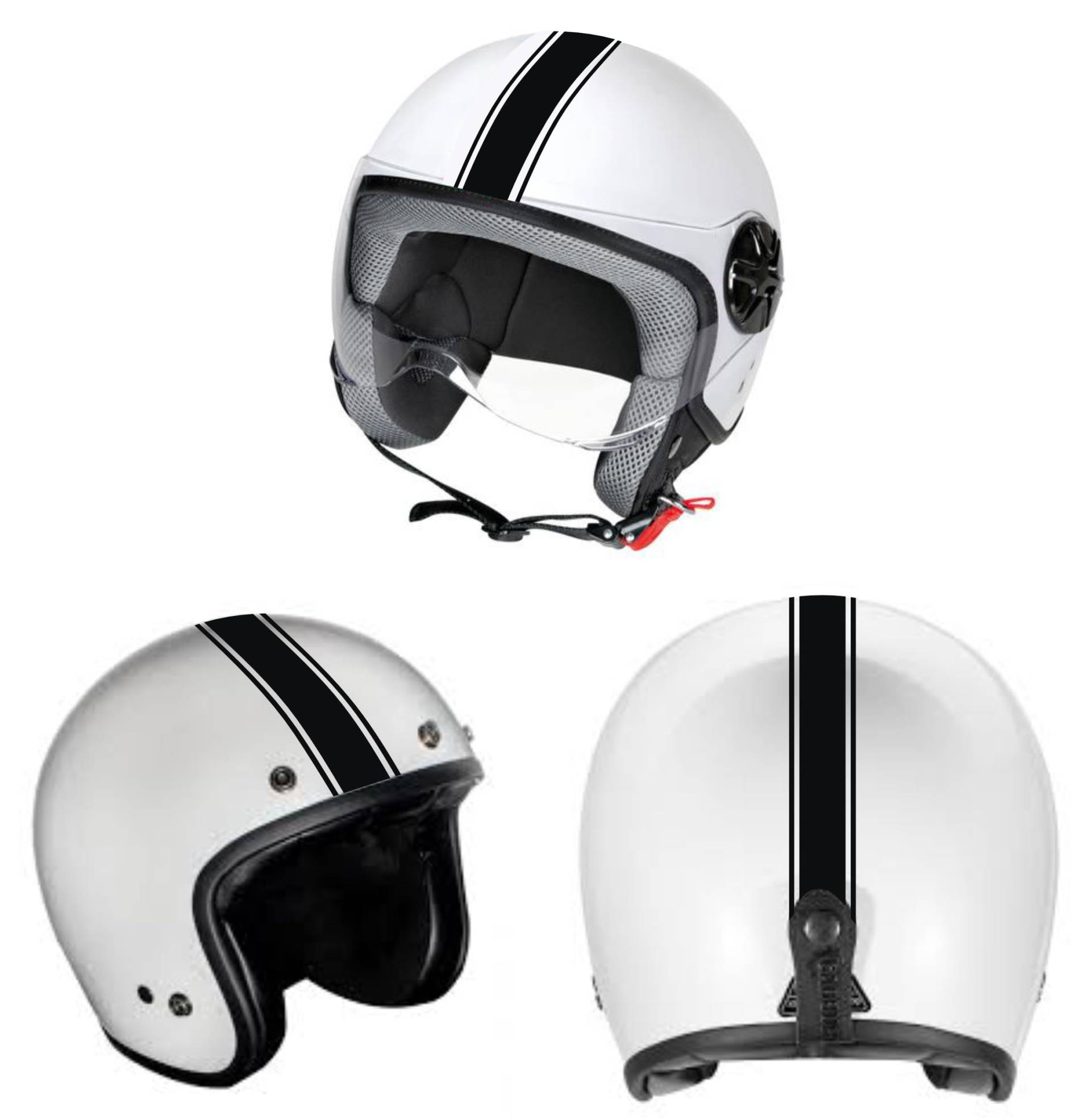 DualColorStampe Aufkleber für Helm Motorrad Moped Helmet Universal Stripes Streifen Design Sport Sticker Streifen Aufkleber - C0068 schwarz matt DualColorStampe Aufkleber für Helm Motorrad Moped Helmet Universal Stripes Streifen Design Sport Sticker Streifen Aufkleber - C0068 schwarz matt von DualColorStampe