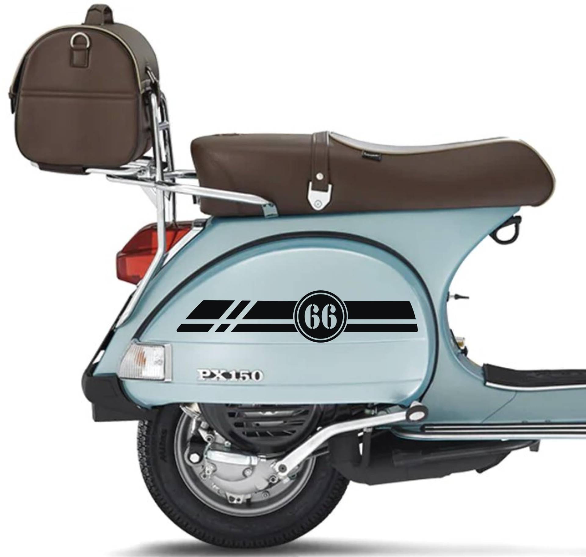 DualColorStampe Aufkleber kompatibel mit Piaggio Vespa 150 PX SE 70° Komplett-Set - Farbe wählbar M0295 (Black Matt) von DualColorStampe