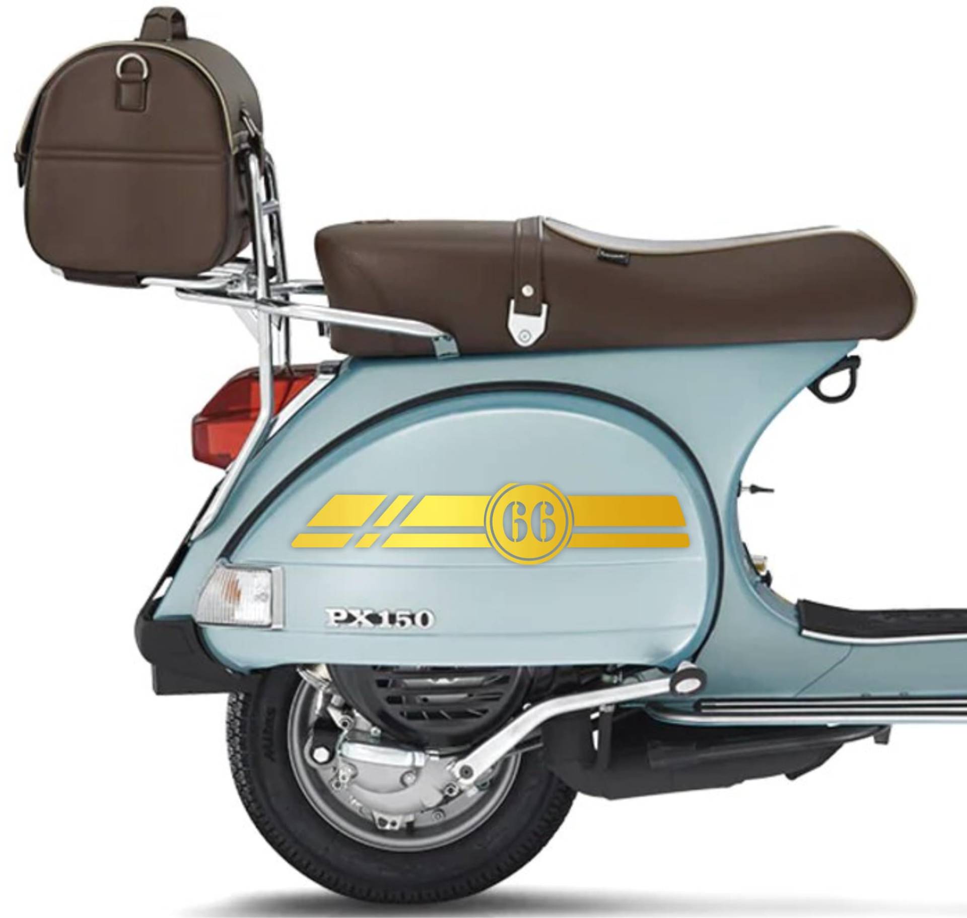 DualColorStampe Aufkleber kompatibel mit Piaggio Vespa 150 PX SE 70° Komplettset - Farbe wählbar M0295 (Gold 91) von DualColorStampe