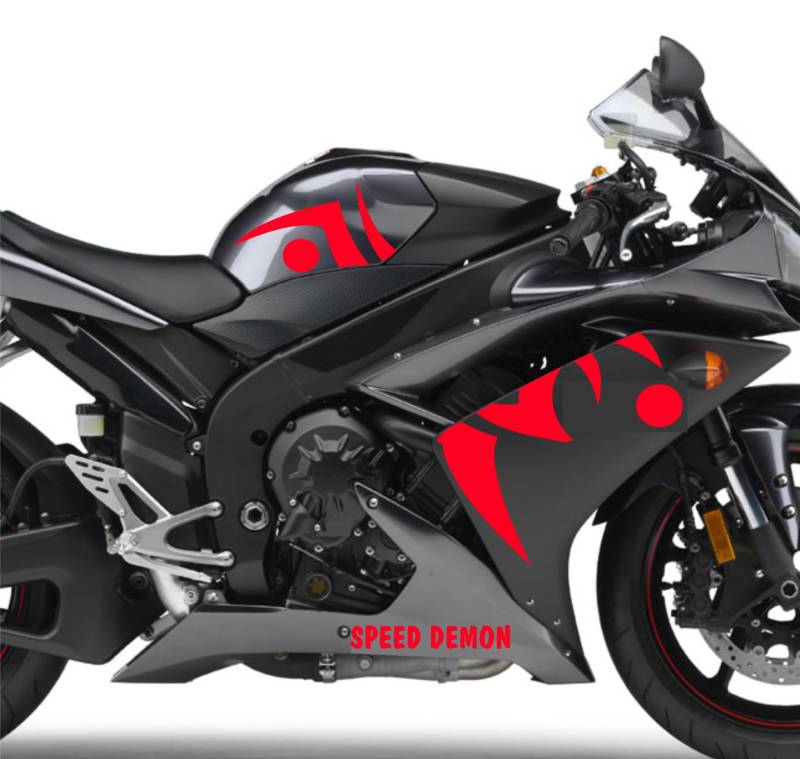 DualColorStampe Aufkleber kompatibel mit Yamaha R1 YZF (2009-2011) Grafik Motorradverkleidung Wasserdicht Motorrad Aufkleber Decal Vinyl M0325 (Fluo Red) von DualColorStampe
