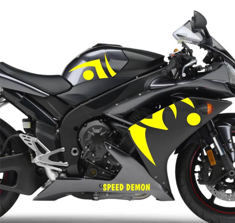 DualColorStampe Aufkleber kompatibel mit Yamaha R1 YZF (2009-2011) Grafik Motorradverkleidung Wasserdicht Motorrad Aufkleber Decal Vinyl M0325 (Neon Yellow) von DualColorStampe