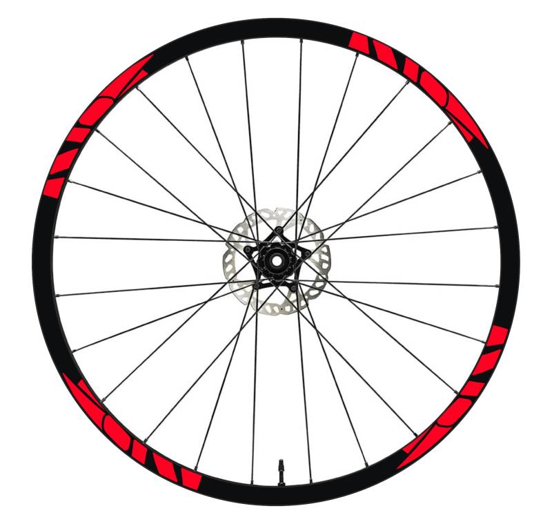 DualColorStampe Felgenaufkleber für Fahrrad, 26 Zoll – 27,5 Zoll – 28 – 29 Zoll (66 – 61 cm) Rad MTB BDC Aufkleber Felgen für Mountain Bike Code B0193 (fluoreszierendes Rot, 27,5 Zoll) von DualColorStampe