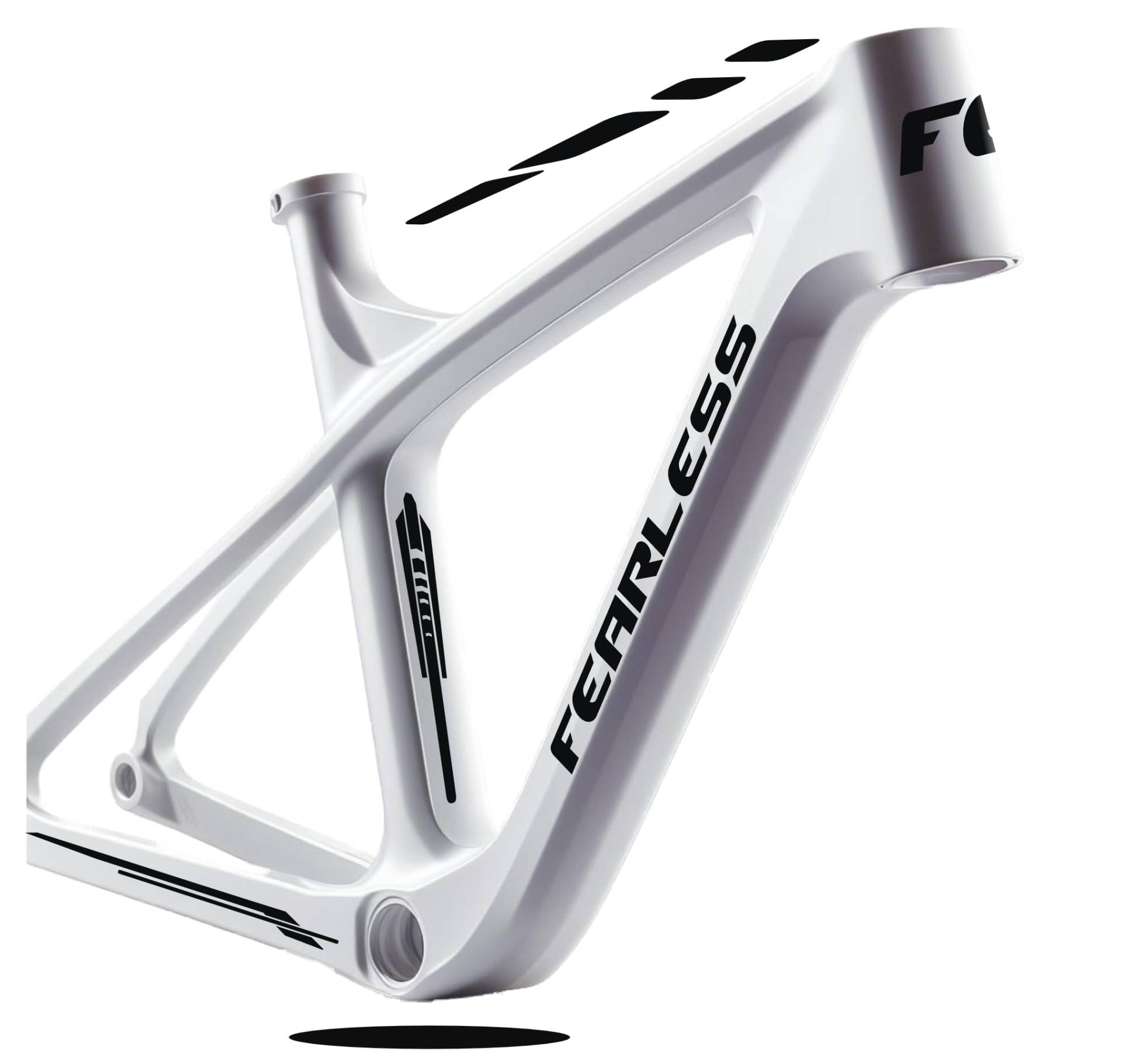 Set mit 7 Aufklebern für Fahrradrahmen und Fahrradrahmen, Set mit 7 Aufklebern für MTB BDC Universal Schutz Fearless Code B0182 schwarz matt von DualColorStampe