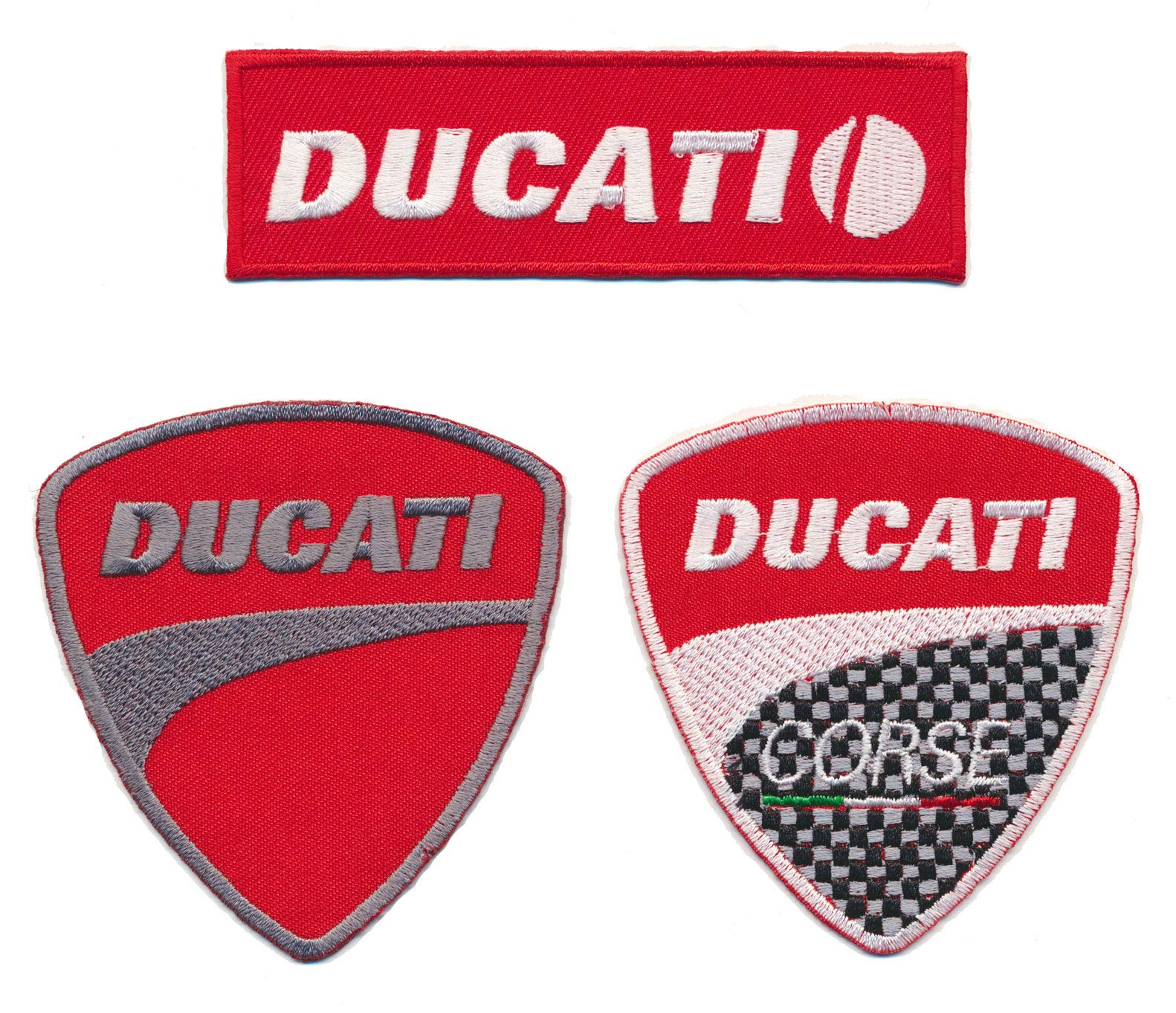 Ducati Aufnäher Aufbügler Patch 3 Stück Motorrad Italia TURBOVERSAND von Ducati