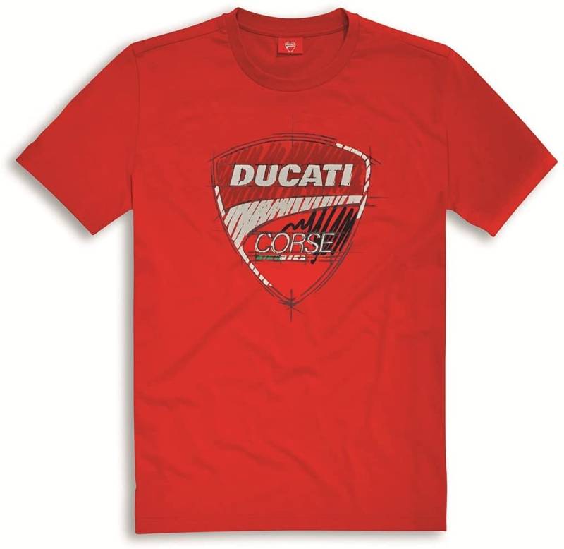 Ducati Corse Sketch Herren T-Shirt rot Größe XL von Ducati