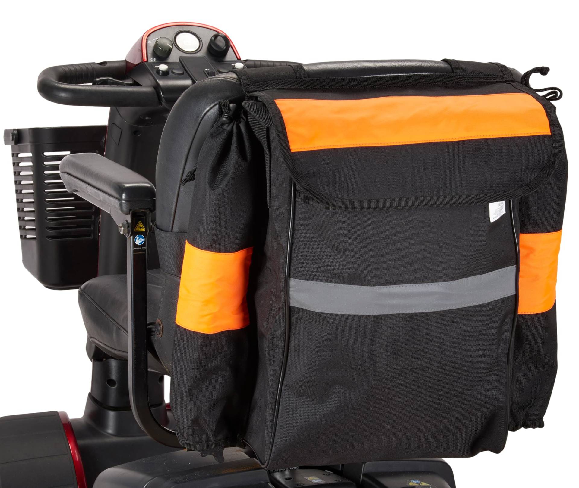 Ducksback Mobilitätsroller-Tasche, Krücken-/Gehstockhalter, Einkaufen und Aufbewahren, fluoreszierend (schwarz, L) von Ducksback