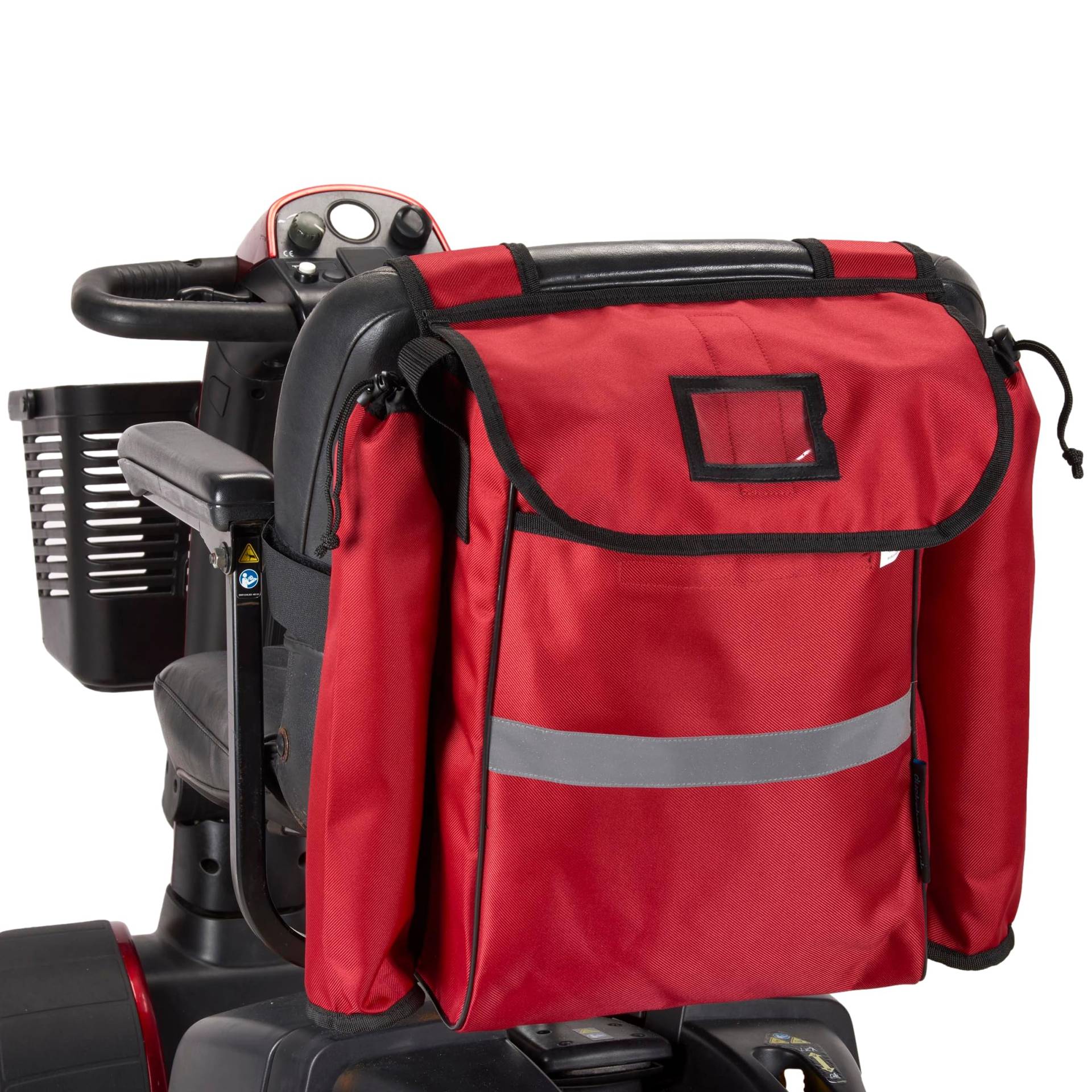Ducksback Mobilitätsroller-Tasche, Krücken-/Gehstockhalter, Einkaufen und Aufbewahren (rot, L) von Ducksback