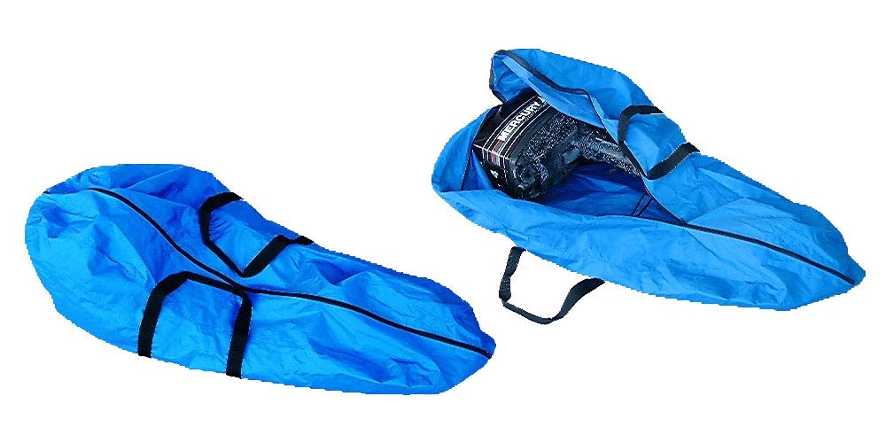 Ducksback wasserdichte Vollmotor-Außenbordabdeckung und Tasche (Größe 1), geeignet für 2–10 PS Außenbordmotoren (blau) von Ducksback