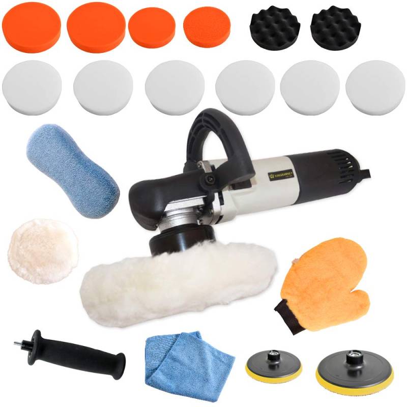 Duke-Handel Poliermaschine für Auto Exzenter 710 Watt mit 8 mm Hub und 6 m Kabel inkl. Koffer (Set 2) von Duke-Handel