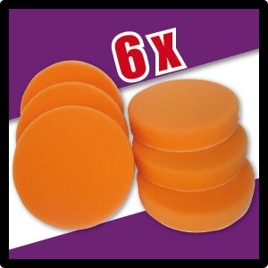 Duke-Handel 6X Polierschwamm MEDIUM in orange 180mm (Klett) für die perfekte Lack-Arbeit/Kfz-Lackaufbereitung von Duke-Handel