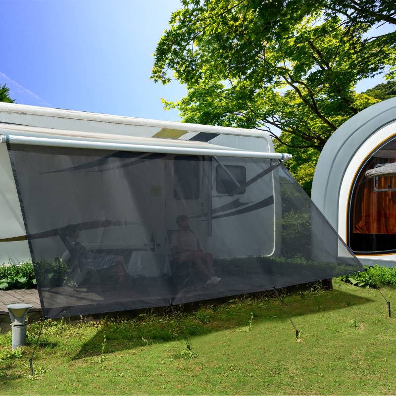 Dulepax Sonnenschutz für Campingwagen, Fallhöhe 2,46 m x 2,4 m Länge – Universal-Sonnenschutz für Campingwagen mit kompletten Kits.Awning Shade von Dulepax