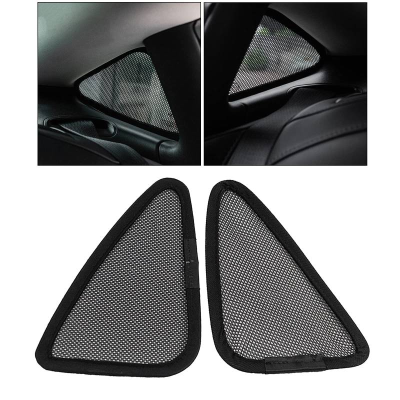 2 Stück Autofenster Sonnenschutz für Tesla Modell 3 X Y Sonnenschutz Zubehör Dreieck Schutz Modell DREI Matte Blind Heckscheibe Netzabdeckungen (Triangle) (Für Model 3) von Duleutgnu