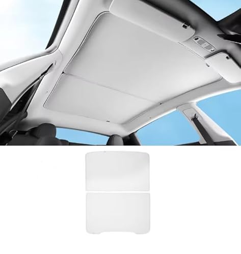 2 Stück Sonnenschutz Schiebedach Nano Eiskristallbeschichtungen Schnalle Sonnenschutz Glasdach Vorne Hinten Auto Dachfensternetz Wärmedämmung Autoinnenausstattung Für Tesla Model Y Highland 2025 von Duleutgnu