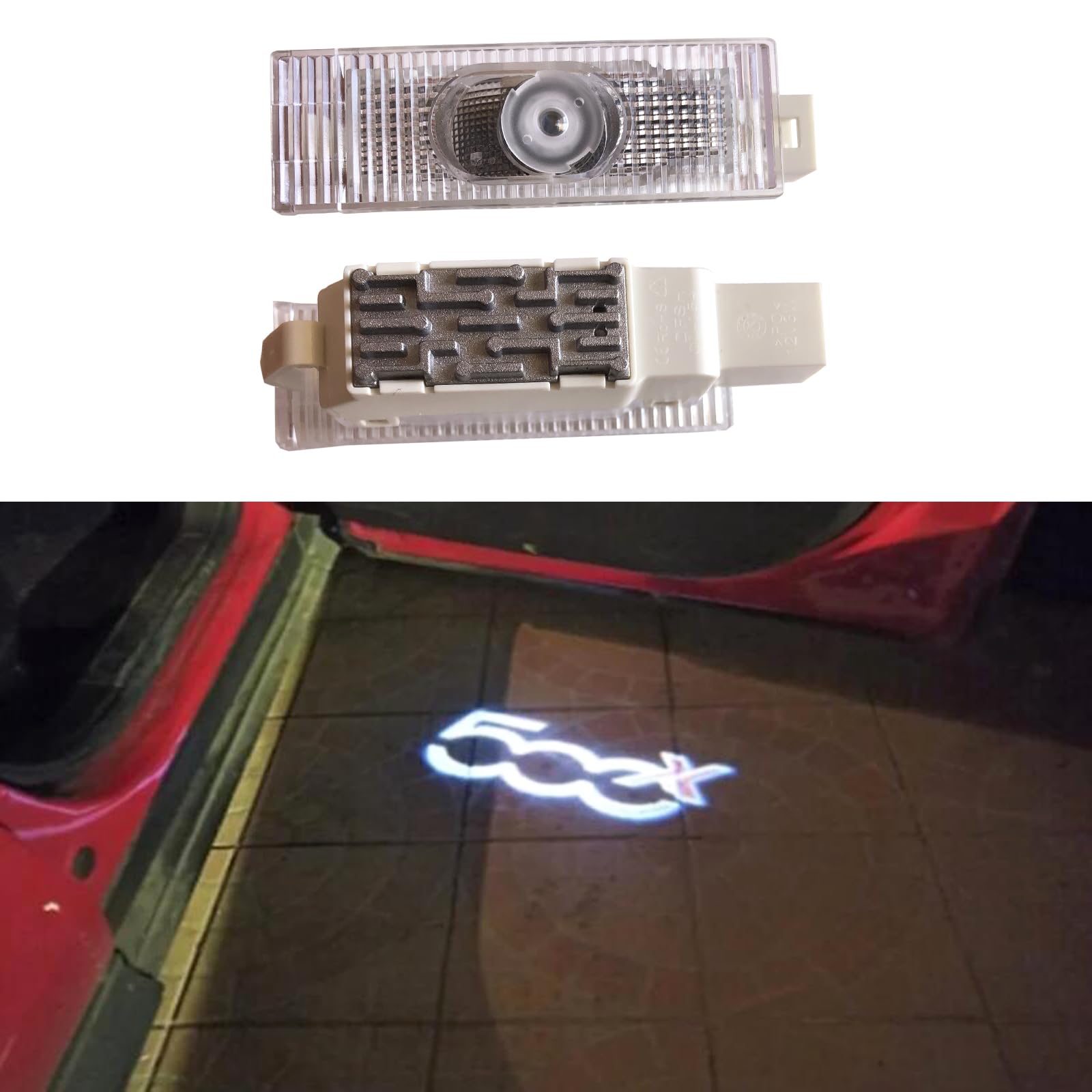 Duleutgnu 2 Stück Einstiegsbeleuchtung Türbeleuchtung Autotür Logo Türen Projektion Willkommen Geist Schatten Dekorative Leuchten 3D Emblem Lampe Glaslinse Für 500X von Duleutgnu