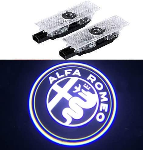 Duleutgnu 2 Stück Einstiegsbeleuchtung Türbeleuchtung Autotür Logo Türen Projektion Willkommen Geist Schatten Dekorative Leuchten 3D Emblem Lampe Glaslinse Weiß Für Alfa Romeo von Duleutgnu