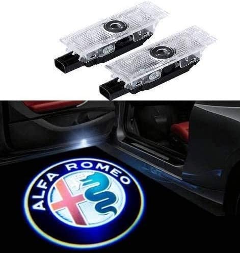 Duleutgnu 2 Stück Einstiegsbeleuchtung Türbeleuchtung Autotür Logo Türen Projektion Willkommen Geist Schatten Dekorative Leuchten 3D Emblem Lampe Glaslinse Für Alfa Romeo von Duleutgnu