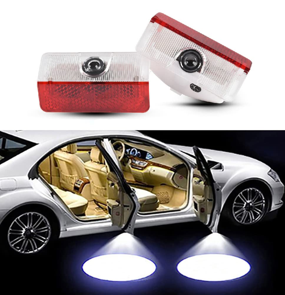 Duleutgnu 2 Stück LED Autotür Logo KFZ Türen Einstiegsbeleuchtung Einstiegslicht Emblem Dekoration Courtesy Willkommen Projektion Lampe Kompatibel mit Mercedes Benz GLK von Duleutgnu