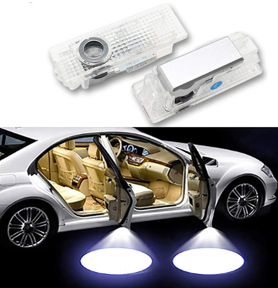 Duleutgnu 2 Stück LED Autotür Türbeleuchtung KFZ Unterbodenbeleuchtung Türen Einstiegsbeleuchtung Door Willkommen Logo Lichter 3D Emblem (Für Cayenne 2003-2006) von Duleutgnu