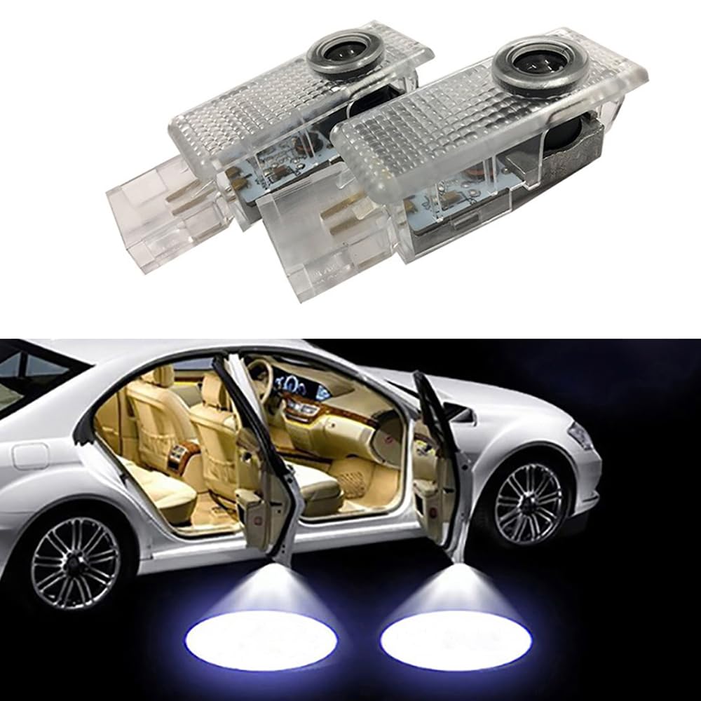 Duleutgnu 2 Stück LED Autotür Türbeleuchtung KFZ Unterbodenbeleuchtung Türen Einstiegsbeleuchtung Door Willkommen Logo Lichter 3D Emblem (Für Cayenne 2007-2009) von Duleutgnu