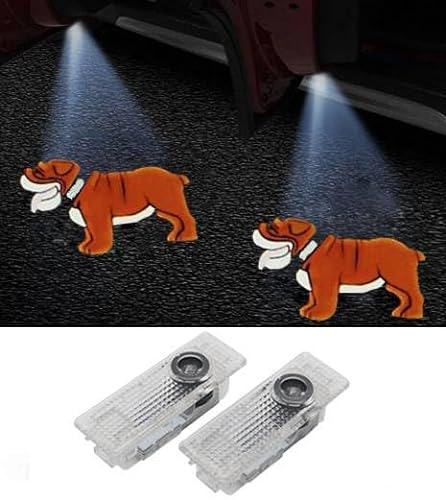 Duleutgnu 2 Stück LED Umfeldbeleuchtung Autotür Logo Türbeleuchtung Innenraum Ghost Projektor Willkommenslicht Ambiente Zubehör (Für Bulldog) von Duleutgnu