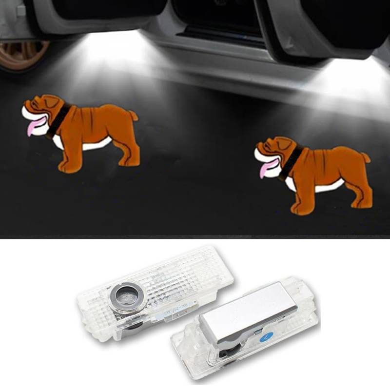 Duleutgnu 2 Stück LED Umfeldbeleuchtung Autotür Logo Türbeleuchtung Innenraum Ghost Projektor Willkommenslicht Ambiente Zubehör Für Mini (Bulldog) von Duleutgnu