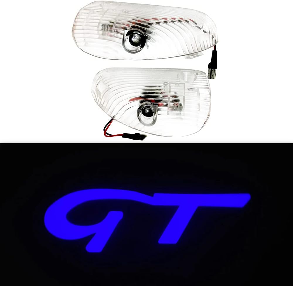 Duleutgnu 2pcs Autotürbeleuchtung Willkommenslogo Ghost Shadow Definition Autodekoration LED Autotüren Eingangslichter 3D Emblem Lampe (Für 147 GT Blau) von Duleutgnu