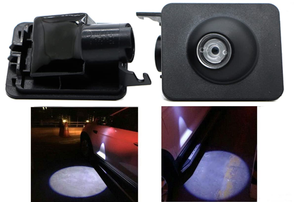 Duleutgnu 2pcs LED Seite unter Spiegel Ghost Projektor Licht Logo Willkommenslicht Auto Ersatz Rücklicht Zubehör Weiße Glaslinse (Für S Fo-r-d Lo-g-o) von Duleutgnu