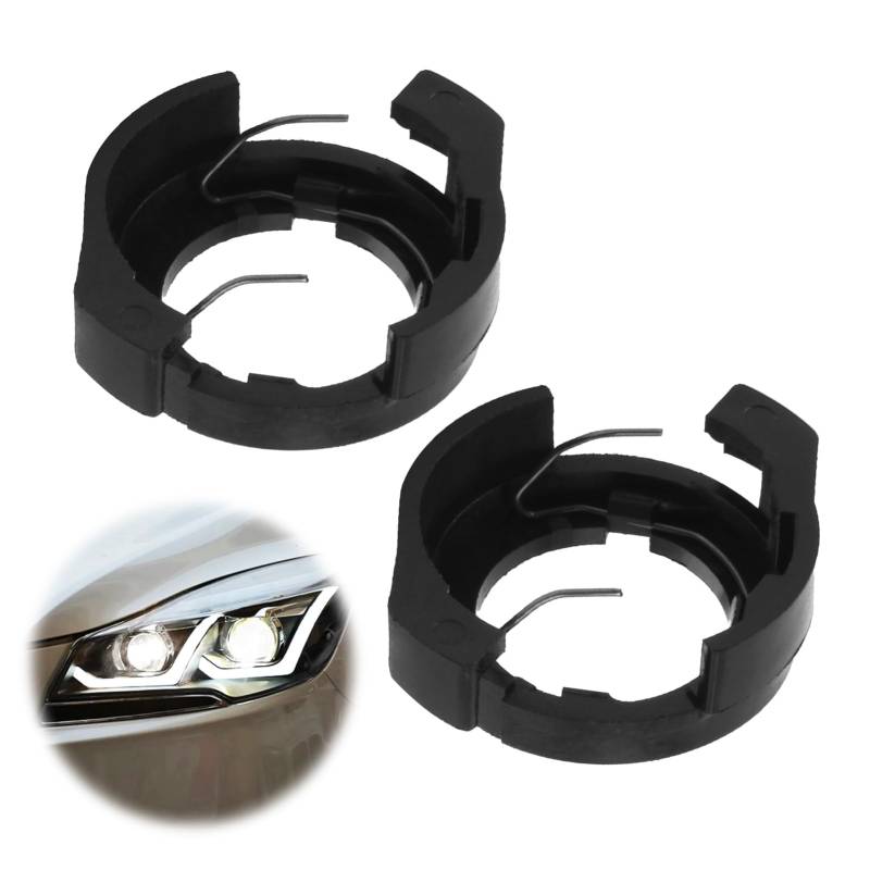 Duluok 2 Stück H7 LED Scheinwerfer Birne Halter Haltefedern Unterstützung Steckdose Zubehör Scheinwerferlampen Adapter Sockelhalterhalter Kompatibel mit Passat 3C 2009 Touran Renault Megane 4 A6 von Duluok