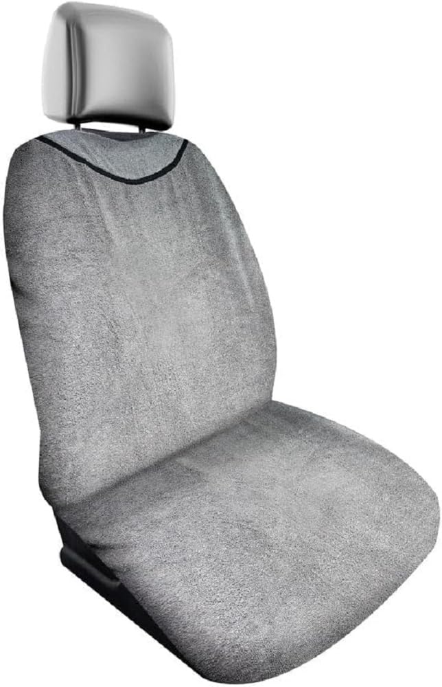 Dunlop Frottee Autositzbezüge – 130 x 70 cm – Universell Passend –Waschmaschinenfest – Grau von Dunlop
