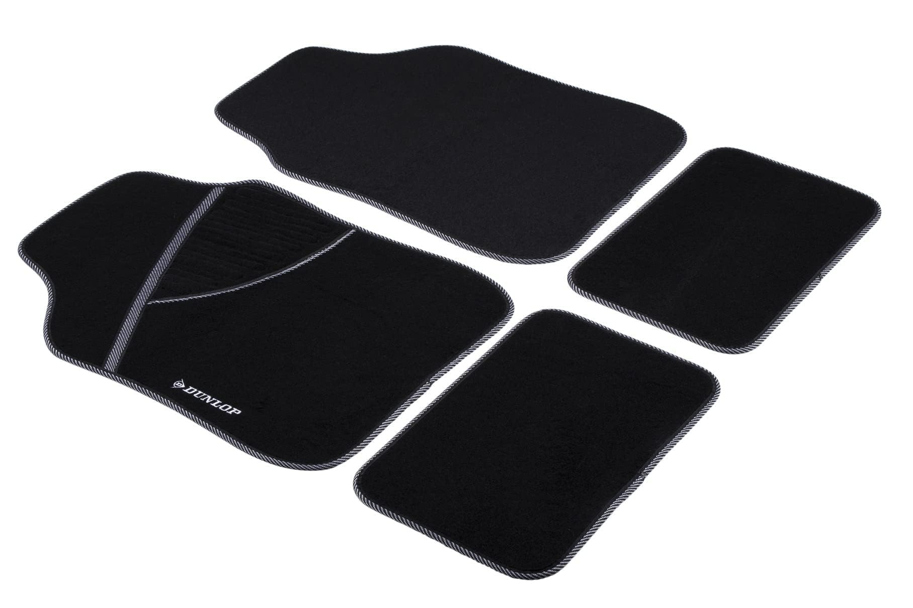 Dunlop Fußmatten Auto - 4 Stück - 2 Automatten 66 x 44 cm - 2 Auto Fußmatten 28 x 42 cm - Anti-Rutsch - Schwarz/Weiß Dunlop Fußmatten Auto - 4 Stück - 2 Automatten 66 x 44 cm - 2 Auto Fußmatten 28 x 42 cm - Anti-Rutsch - Schwarz/Weiß von Dunlop