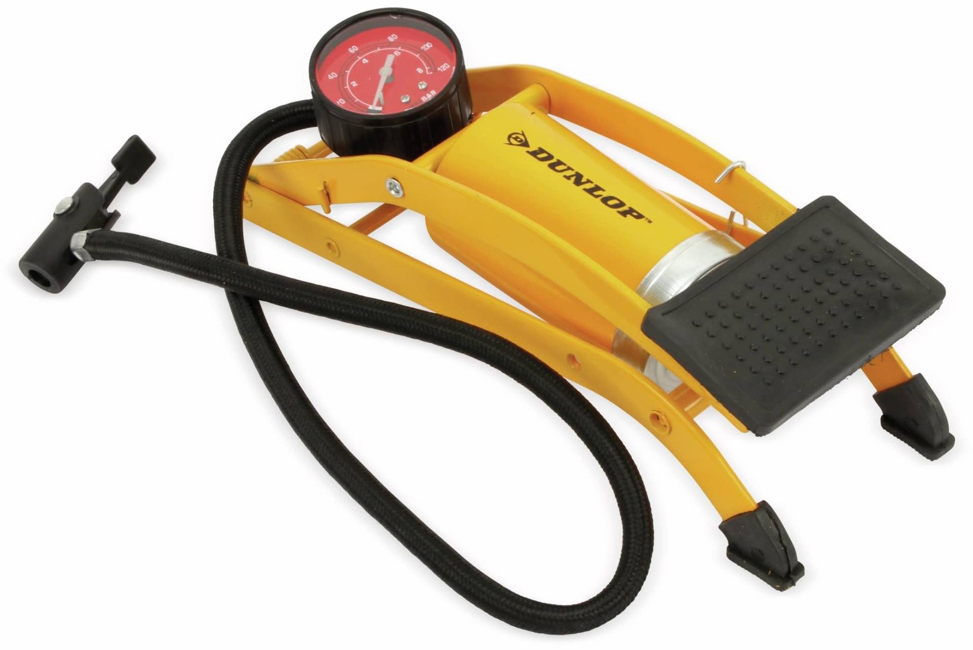 Dunlop Fußpumpe mit Manometer, Yellow, 23.7 x 8.5 x 7 cm, 417684 von DUNLOP