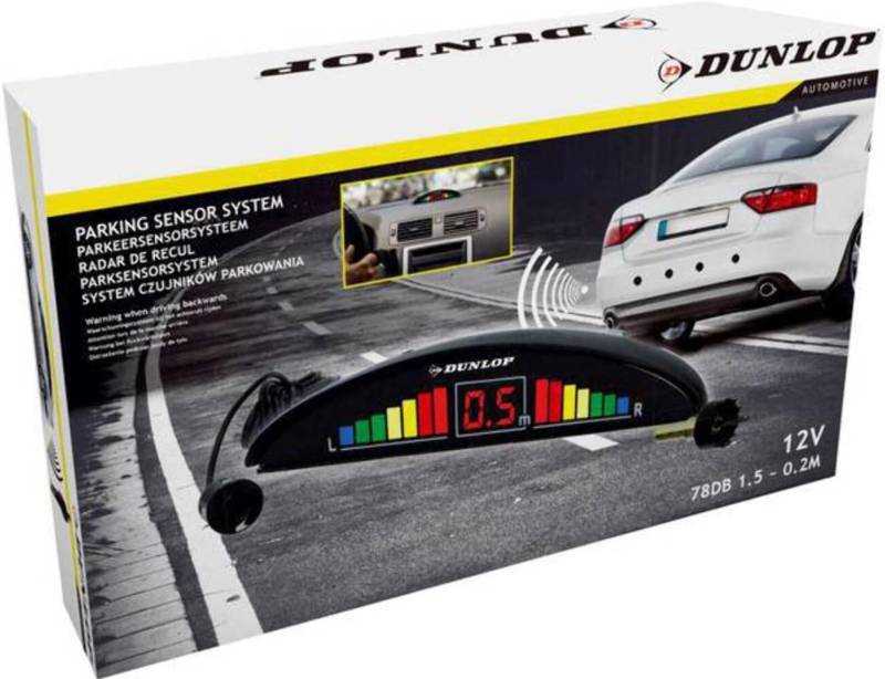 Dunlop Parksensoren - 12 Volt - 78dB - mit Hindernisanzeiger und 4 Sensoren von DUNLOP