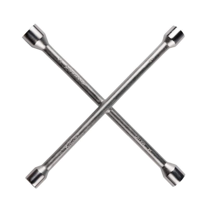 Dunlop Wagenkreuz – Kreuzschlüssel Auto passend für die Abmessungen 17–19–21–23 mm – Radkreuzschlüssel PKW – Radkreuz PKW – Auto-Werkzeug – Kreuzschlüsse für Felgen – 27 x 27 cm – Stahl – Silber von Dunlop