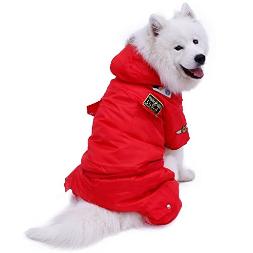 DuoShengZhTG Hooded Design Hund Winter Warme Dicke Hundehaustierkleidung Warme Mantel Jacke Gepolsterte Hoodie für Große Kleine Hund XS-5XL Overall Hose Bekleidung 3 Farbe 8 Größe von DuoShengZhTG
