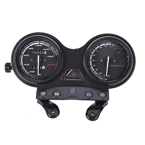 Motorrad-Tachometer,DC 12V Motorrad Kilometerzähler Motorrad 12000RPM LCD Kilometerzähler Tachometer für YBR 125 von Duokon