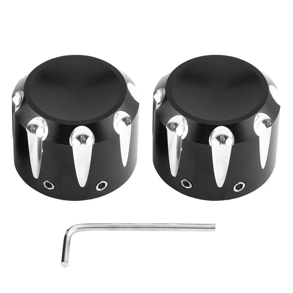 2 stück aluminium,Duokon 2 stücke Aluminium Motorrad Vorderachse Abdeckkappe Mutter Bolzen Dekorative Hardware Kit(Schwarz) von Duokon