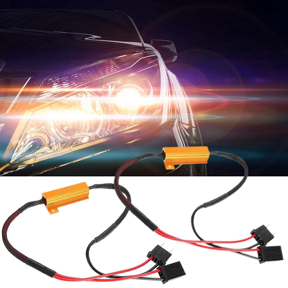 KIMISS Lastwiderstand h7 led,Duokon 2.5A Auto Lastwiderstand Scheinwerfer Decoder 2 Stücke Hohe Qualität Auto Decoder für Scheinwerfer Anti Hyper Flash Kein Fehler Lastwiderstand Verdrahtung von Duokon