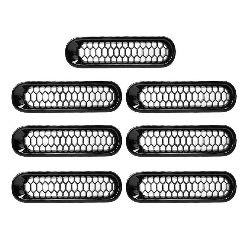 Bumpergrill für JK 2007-2017 - Schwarzer Frontgrill mit Schlossloch, robust und korrosionsbeständig von Duokon