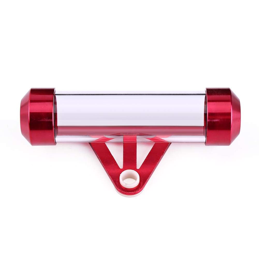 Universal Motorrad Vignettenhalter Vignette Tube wasserdichte Scheibe Steuerscheibe Aluminiumlegierung und Acryl (Rot) von Duokon