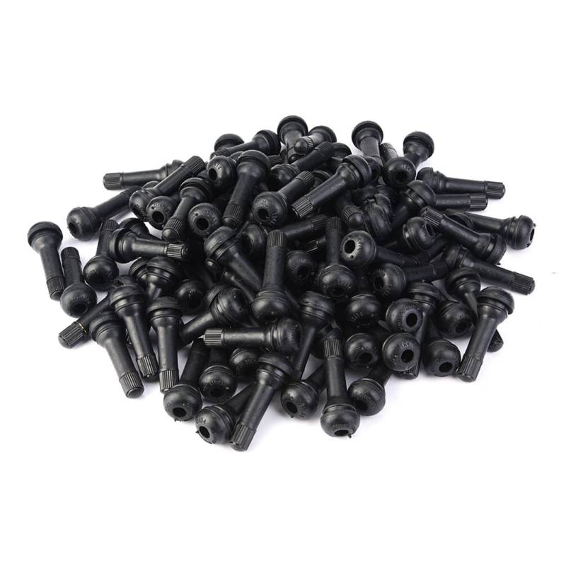 Tire Valve Stem - 100 Stück Universelle Snap-In Ventilkappen für Auto und Motorrad, strapazierfähiges Gummimaterial für schlauchlose Reifen von Duokon
