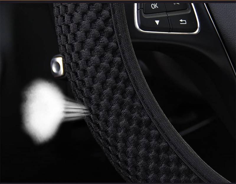 Universal Auto Lenkradhüllen Lenkrad Abdeckung 37-38cm Anti Rutsch Lenkradabdeckung Atmungsaktiv Gittergewebe Sommer Lenkradbezug Lenkradschutz Lenkradschoner für Fuhrwerk Transportwagen LKW,Beige von Duories