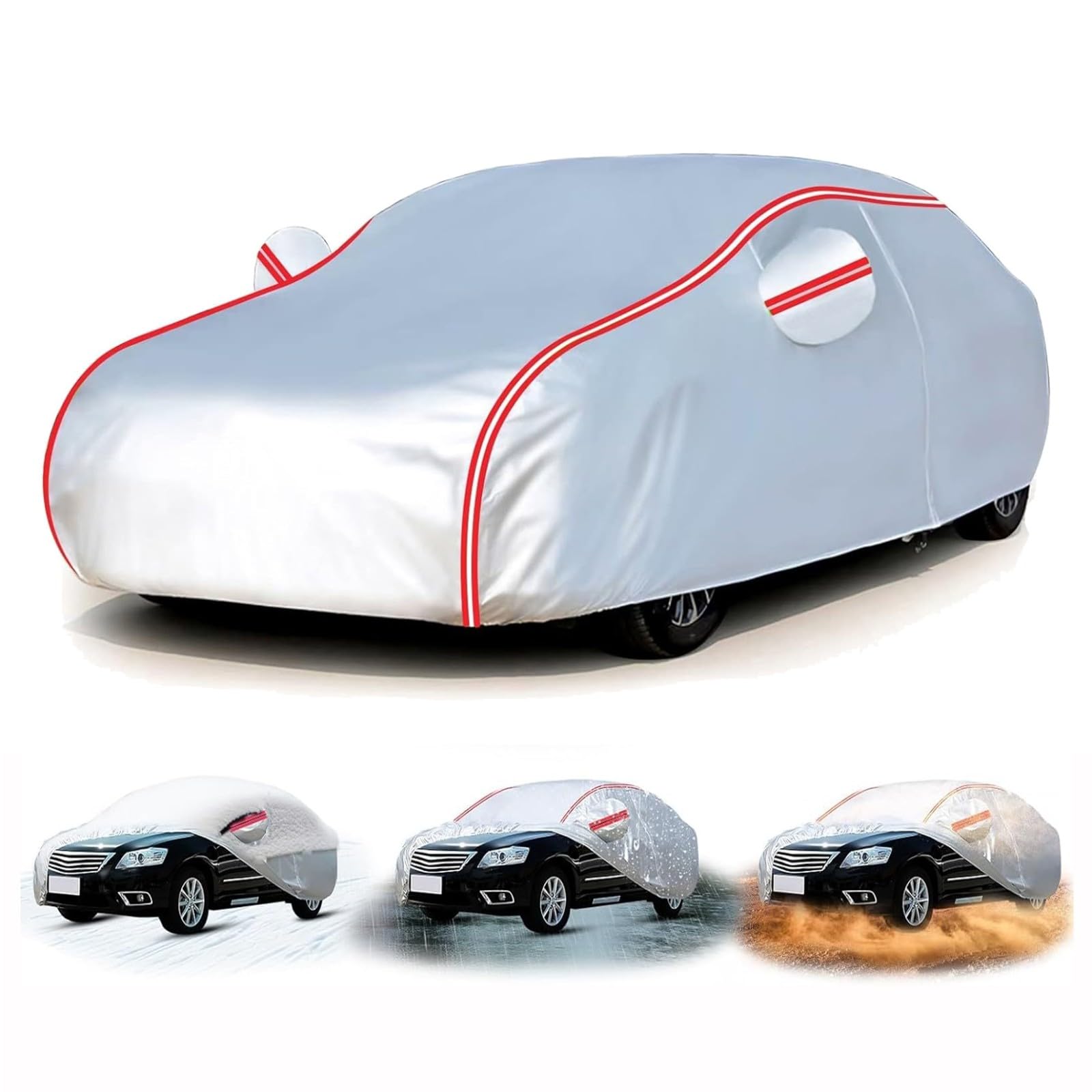 Autoabdeckung Vollgarage für Renault Megane 1 Phase 1 1995-2002(412,9x169,9x142cm),Umweltschutz, Vier Jahreszeiten, Anti-Ultraviolett, Anti-Vogelkot, wasserdicht, Anti-Aging von Dupengsmd