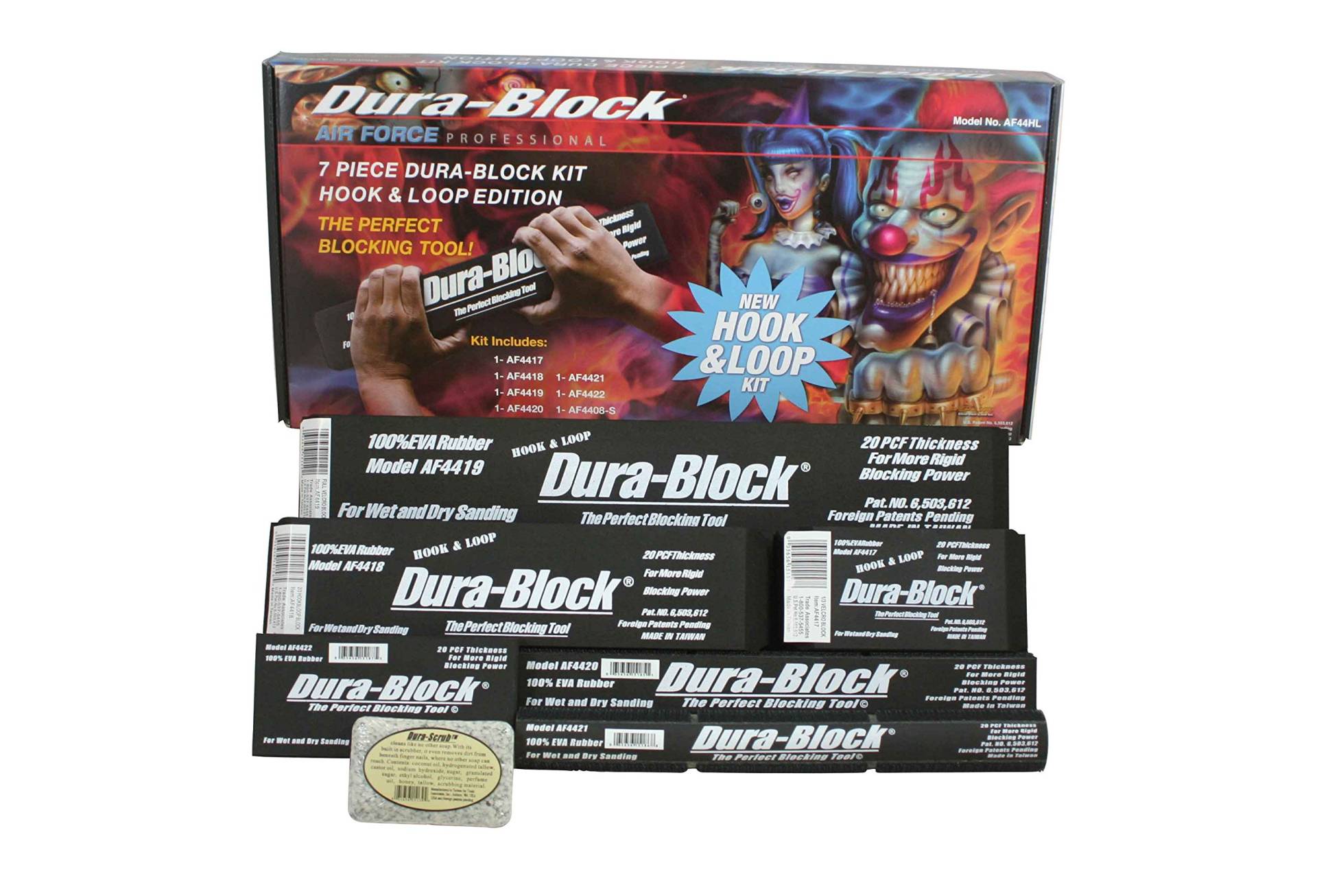 Dura-Block AF44HL Schleifklotz-Set, Klettverschluss, Schwarz, 7-teilig von Dura-Block