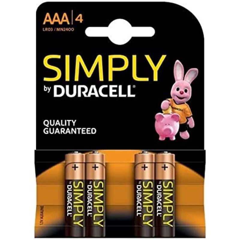 Duracell Alkaline Simply micro/AAA LR03 4Pack von Duracell