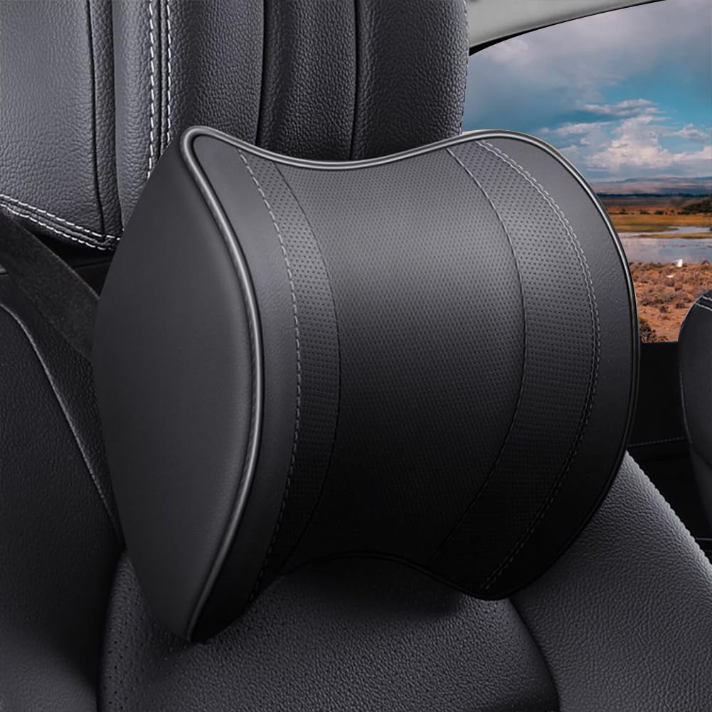 Durdiiy Auto Kopfstütze Nackenkissen Zubehör Kissen Komfortable weiche Universal Autositz Kissen Memory Foam Schwarz Autozubehör Kopfstütze Kissen Kopfstütze Kissen für Auto Wildleder (B) von Durdiiy