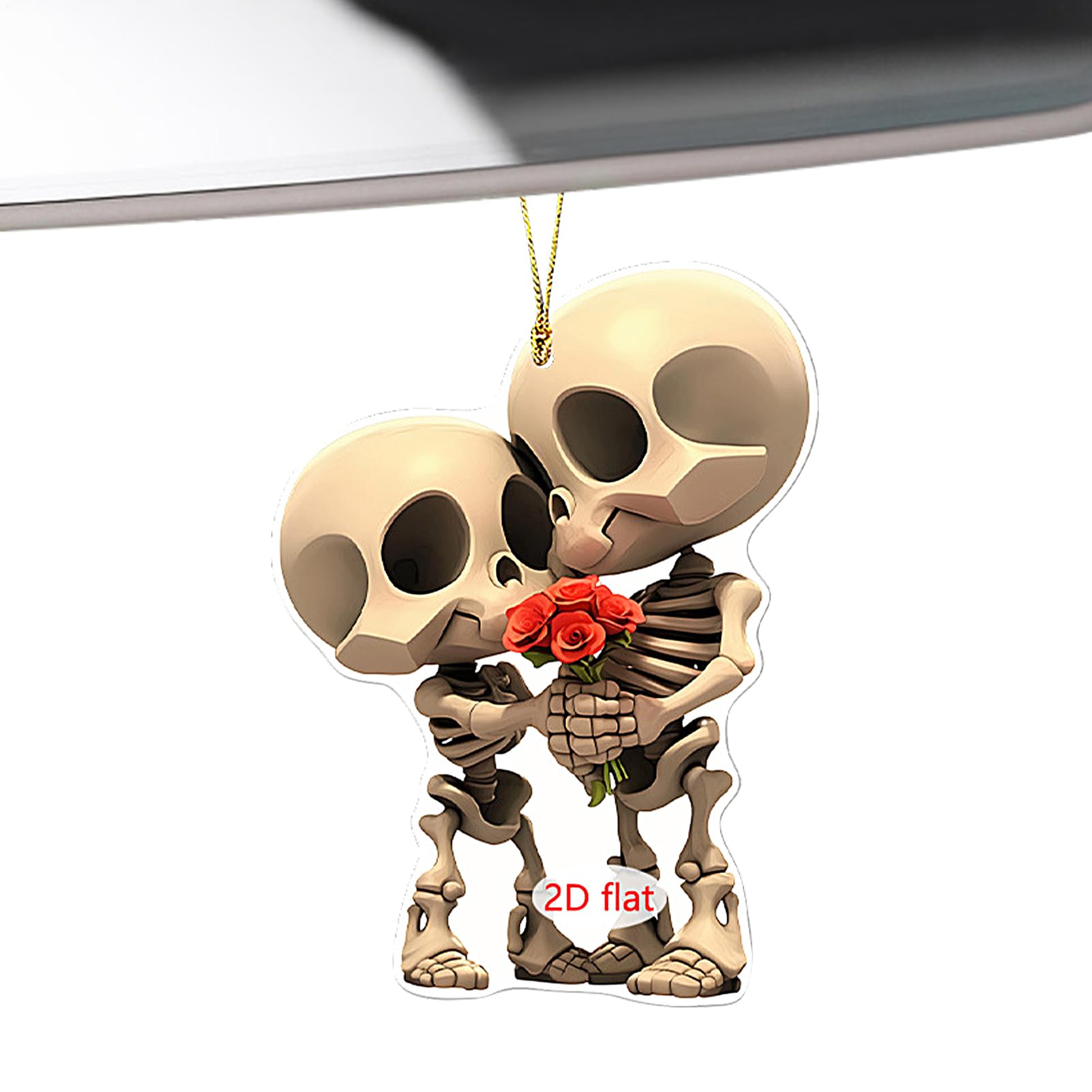 Duroecsain Totenkopf Deko Für Auto | 2D Acryl Totenkopf-Paar Innenspiegel-Accessoires | Skelett-Anhänger Unisex Auto LKW Wohnung Party Halloween-Dekoration Duroecsain Totenkopf Deko Für Auto | 2D Acryl Totenkopf-Paar Innenspiegel-Accessoires | Skelett-Anhänger Unisex Auto LKW Wohnung Party Halloween-Dekoration von Duroecsain