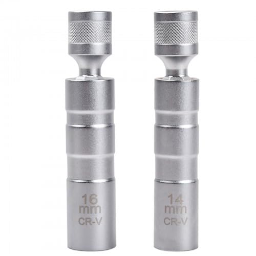 2 Stück Zündkerzenschlüssel, Universal Magnetisch Zündkerzenschlüssel, 14mm und 16mm Steckdose Demontagewerkzeug von Duronge