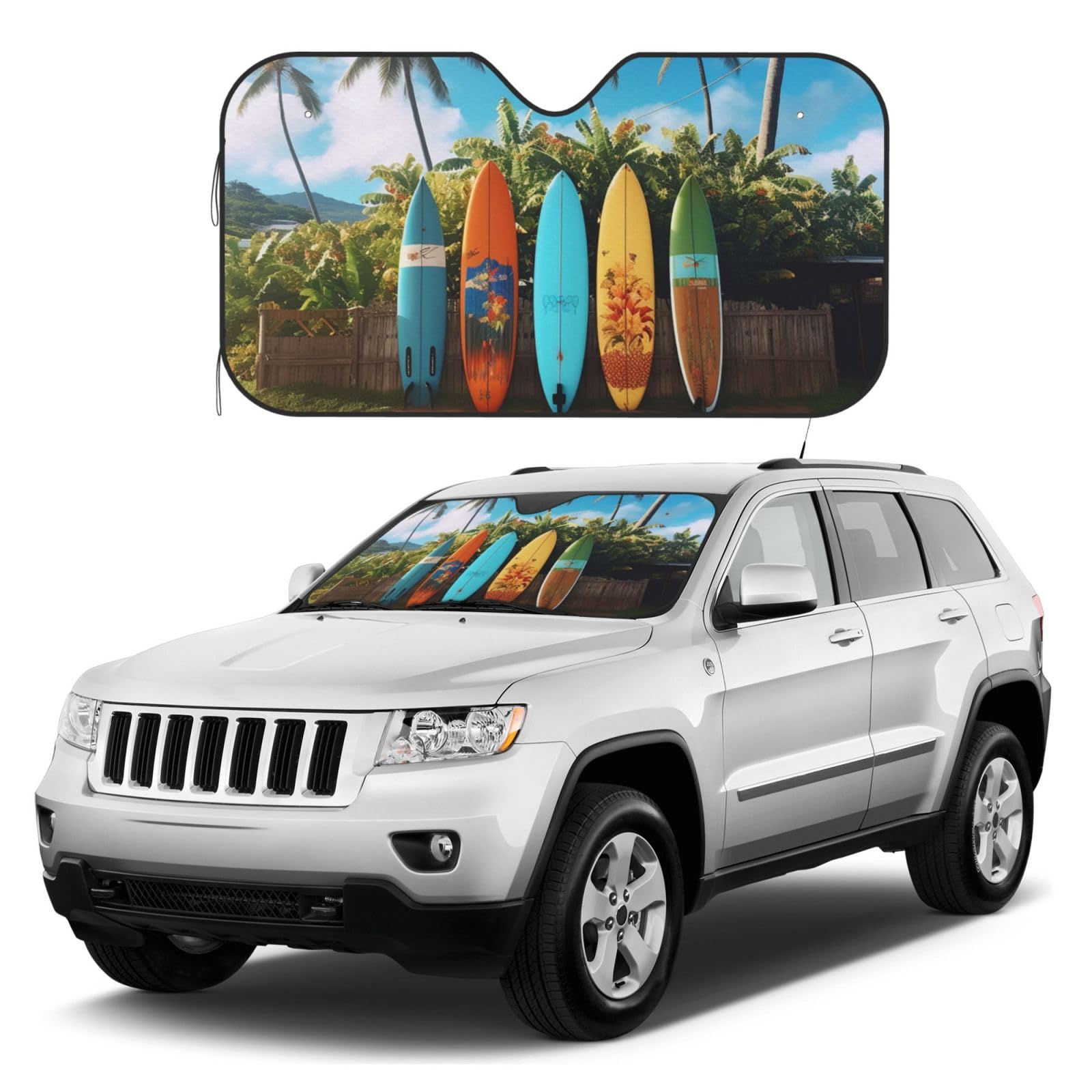 Windschutzscheiben-Sonnenschutz, Surf's Up Surfbrett, Auto-Frontscheibenabdeckungen, faltbar, Reflektor, Frontscheibe, Sonnenblende, universelle Passform, Autos, SUV, LKW, halten Sie Ihr Fahrzeug kühl Windschutzscheiben-Sonnenschutz, Surf's Up Surfbrett, Auto-Frontscheibenabdeckungen, faltbar, Reflektor, Frontscheibe, Sonnenblende, universelle Passform, Autos, SUV, LKW, halten Sie Ihr Fahrzeug kühl von Dwvtfsm