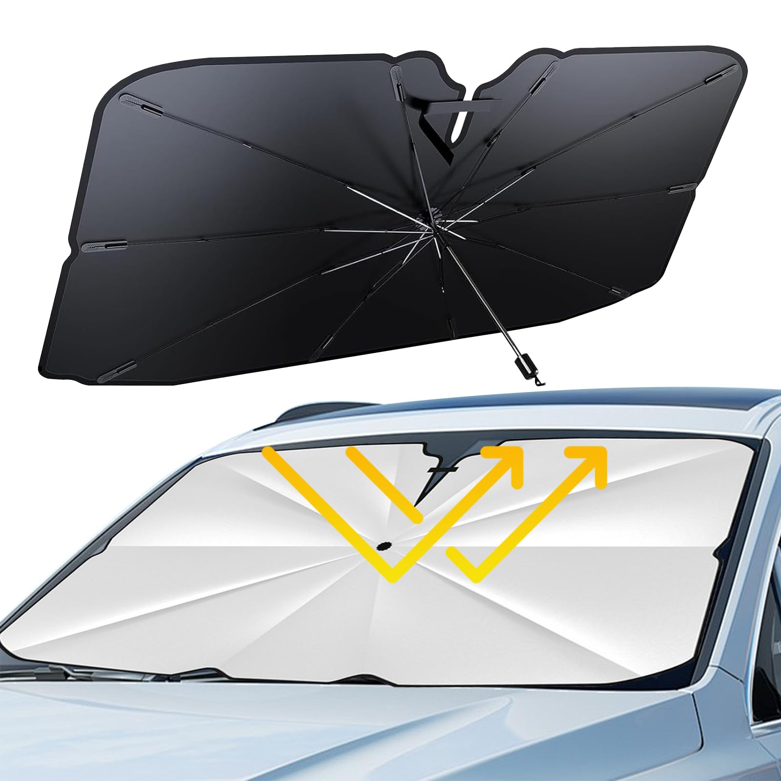 Sonnenschutz Auto Frontscheibe Innen,Faltbarer Sommer Sonnenschirm,Sonnenschutz Auto,Carbonfaser-Skelett,mit UV Schu,für die meisten Autos SUVs Sonnenschutz Auto Frontscheibe Innen,Faltbarer Sommer Sonnenschirm,Sonnenschutz Auto,Carbonfaser-Skelett,mit UV Schu,für die meisten Autos SUVs von Dxmcgttbd